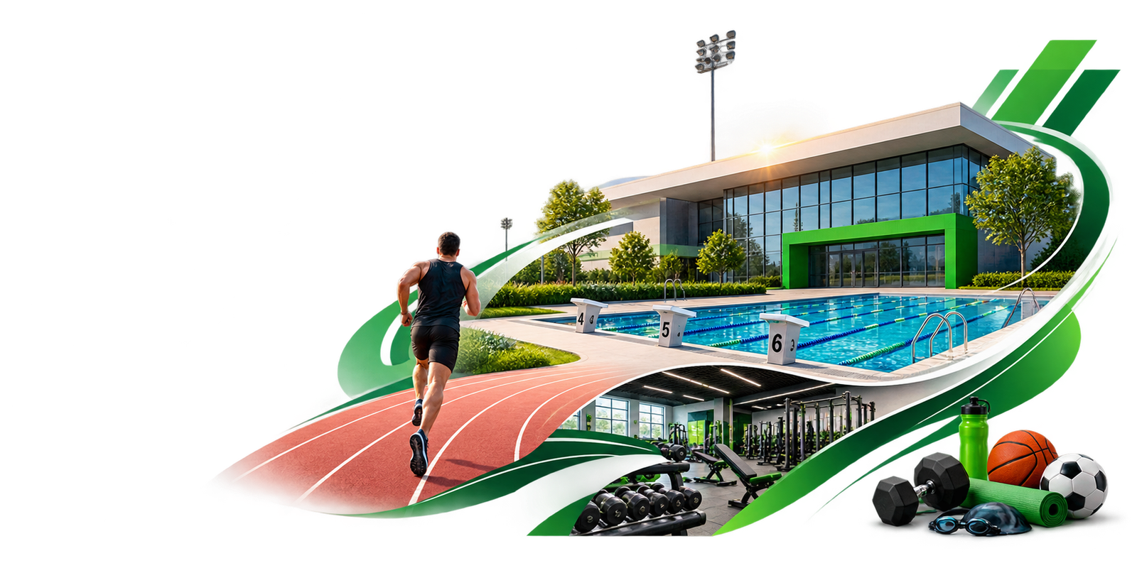 Instalaciones deportivas Aremcox: pista de atletismo, alberca semiolímpica, gimnasio y centro acuático